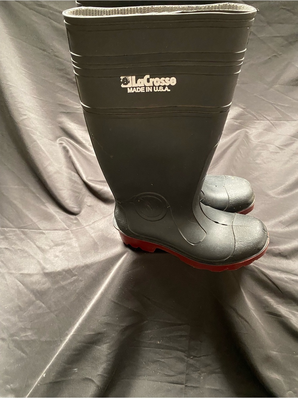 LaCrosse Black Boots with Red Outsoles